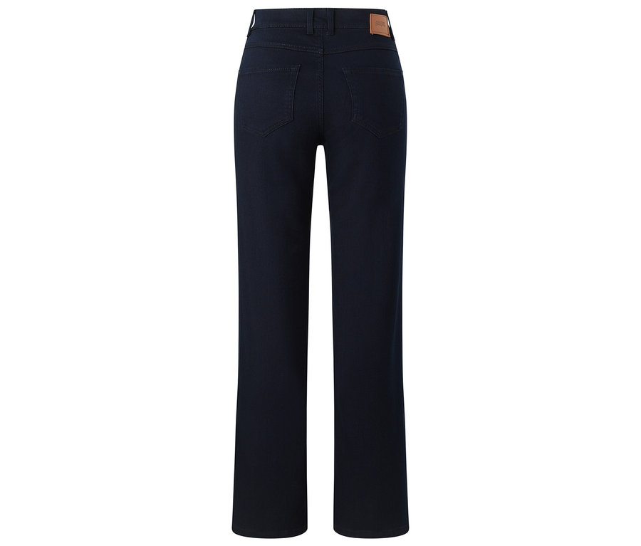 Jean bleu foncé Angels Denim « Lara » coupe droite vu de dos.