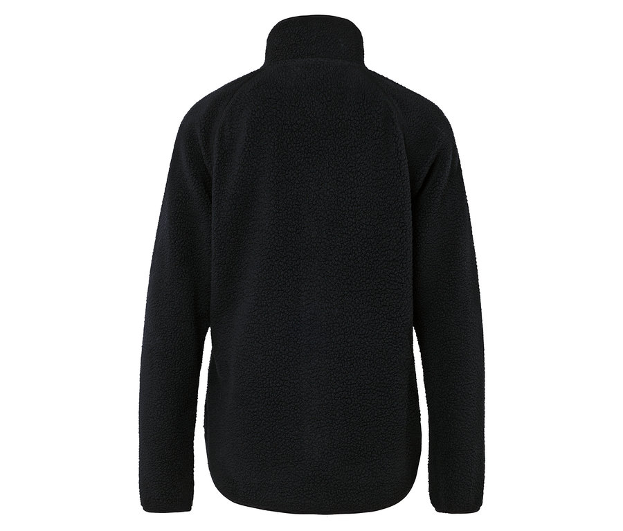 Vue arrière d'une veste polaire noire à manches longues.