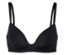 Soutien-gorge noir avec dentelle et nœud au centre.