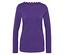 T-shirt violet à manches longues avec ourlet décoratif autour du cou.
