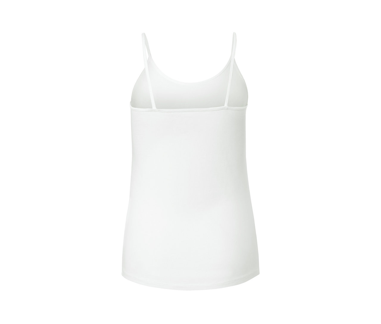 Caraco blanc à bretelles fines.