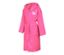 Peignoir en microfibre rose vif arena Zeal pour enfant avec capuche, ceinture à nouer et logo de la marque.
