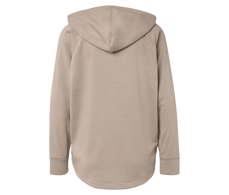 Sweat à capuche beige vu de dos.