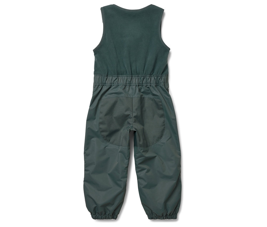 Vue arrière d'une salopette verte pour enfants.