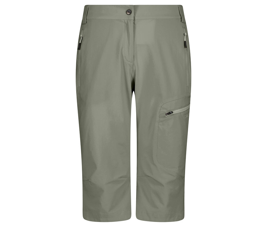 Pantacourt gris CMP pour femme en nylon stretch avec poches zippées.