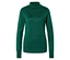 Pull vert à col roulé et manches longues, posé sur un fond blanc.