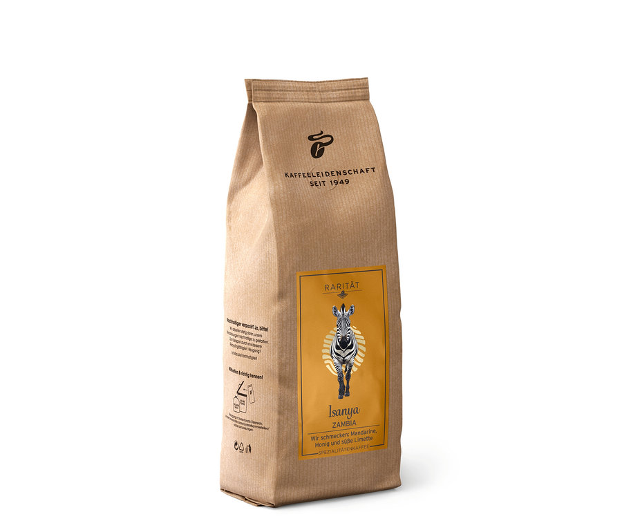 Paquet de café en grains Café d’exception « Isanya Zambia » avec boîte à café – 500 g.