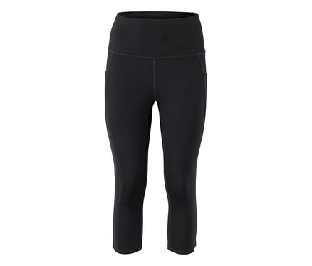 Legging capri noir taille haute.