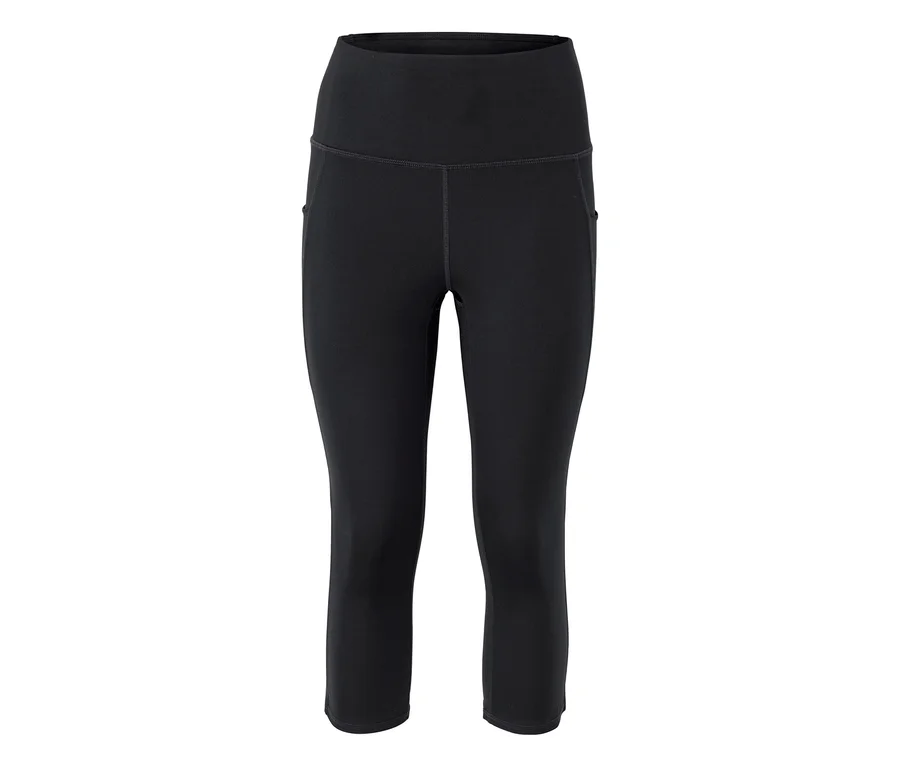 Legging capri noir taille haute.