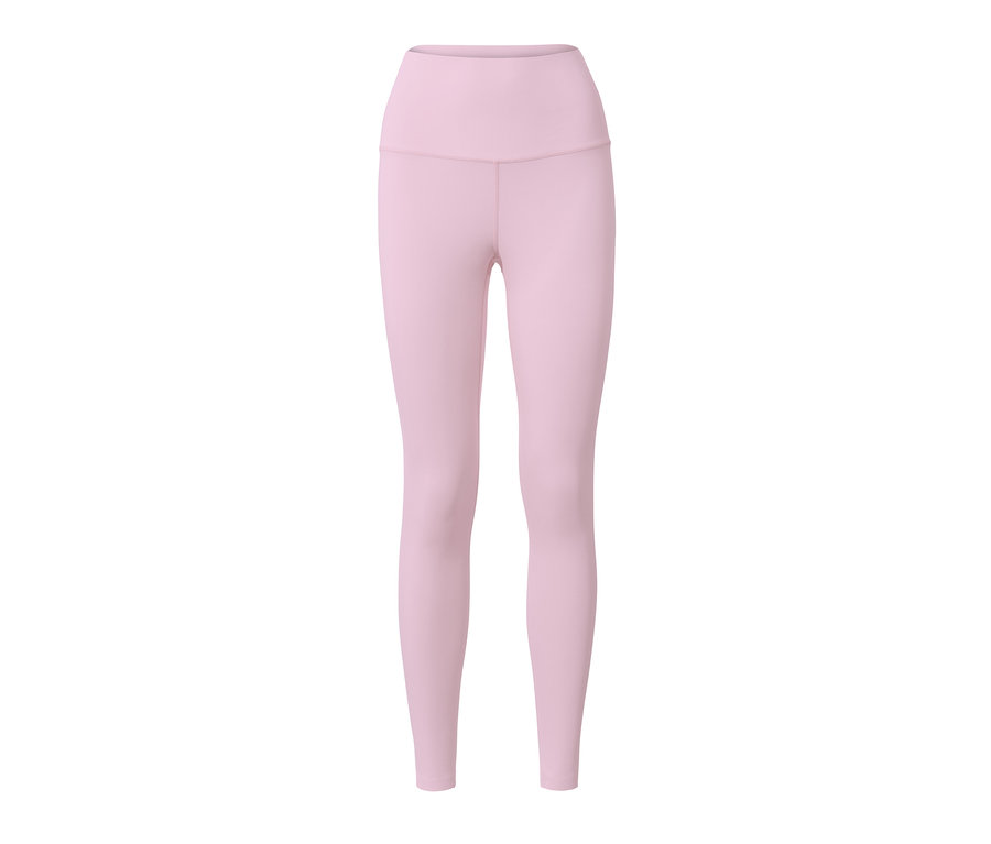 Un legging de sport rose clair ultradoux sur fond blanc.