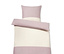 1 côté rose chiné avec des rayures beige<br>1 côté rose chiné