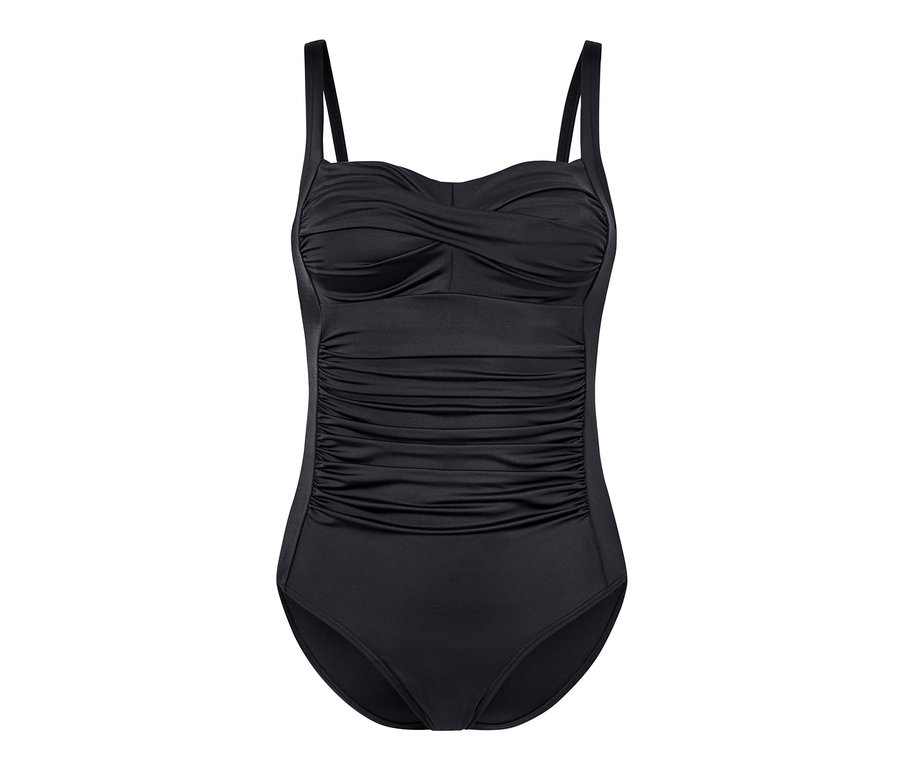Maillot de bain modelant noir avec bretelles.