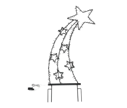 Deux étoiles filantes LED sur fond blanc.
