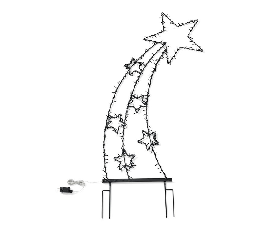 Deux étoiles filantes LED sur fond blanc.