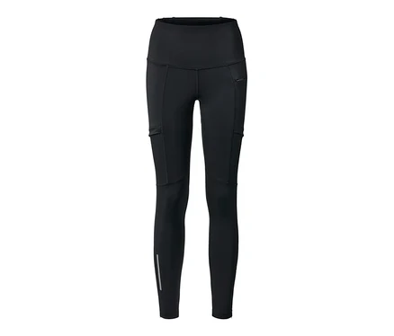Legging de course à pied noir haute performance avec poches.