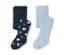 2 collants thermiques pour tout-petit, nuage - 1x bleu clair, 1x bleu foncé à imprimé intégral multicolore