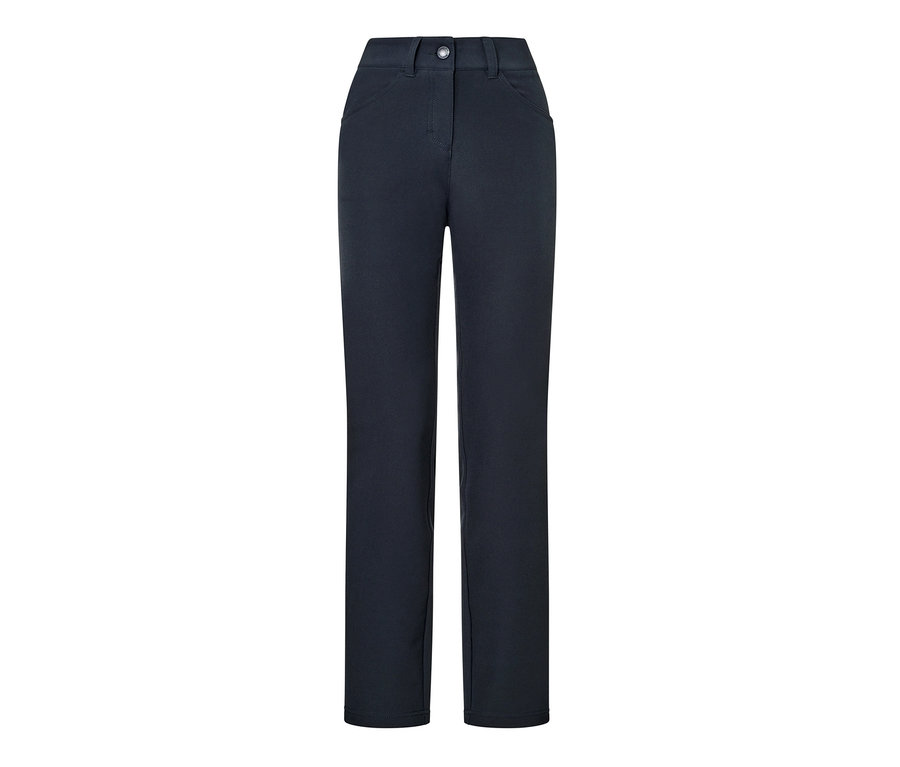 Un pantalon thermique bleu marine.