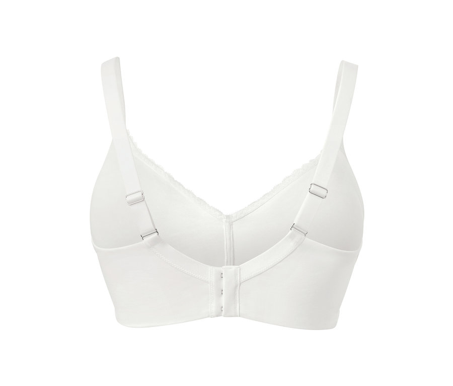 Vue détaillée d'un soutien-gorge souple blanc.
