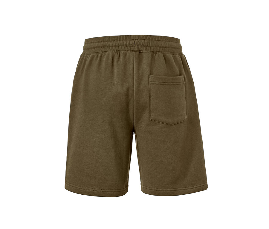 Short en sweat olive vu de derrière.