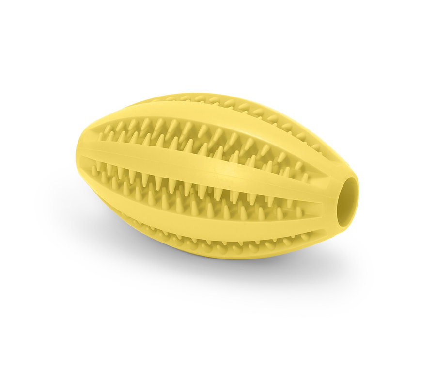 Balle dentaire jaune pour chien.