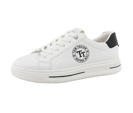 Sneaker Tom Tailor blanc et noir en PU.