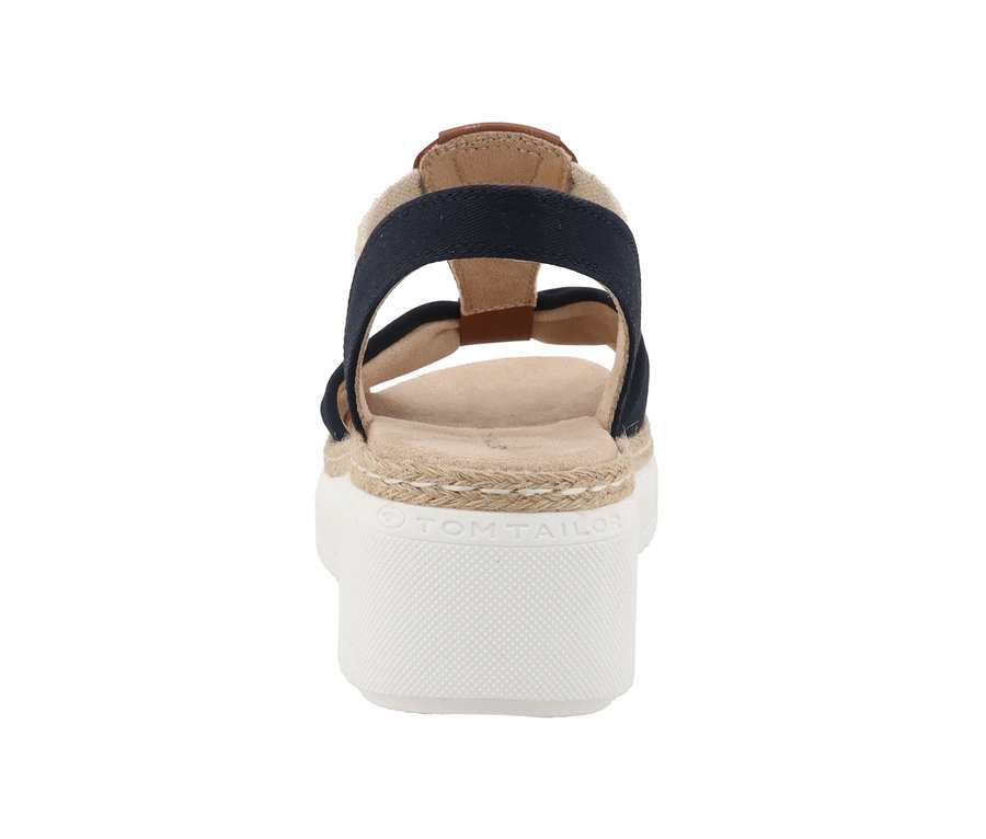 Vue arrière d'une sandale Tom Tailor, textile/PU navy.