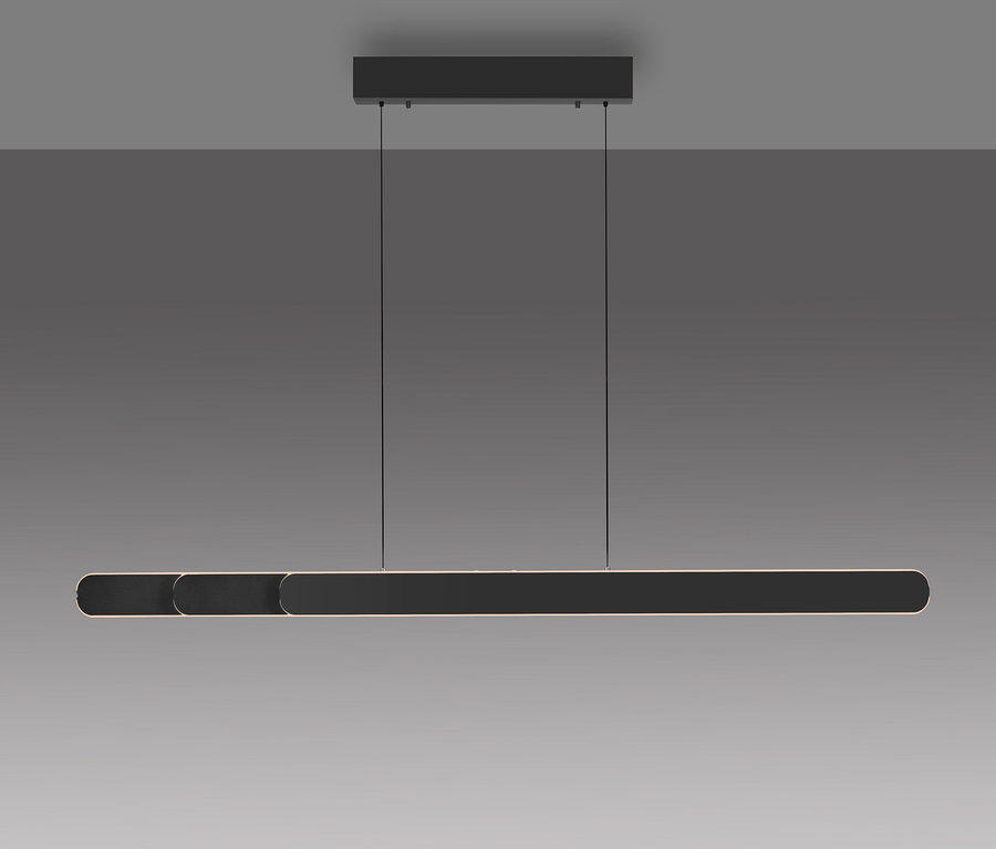 Suspension LED noire Paul Neuhaus «Adriana Round» .