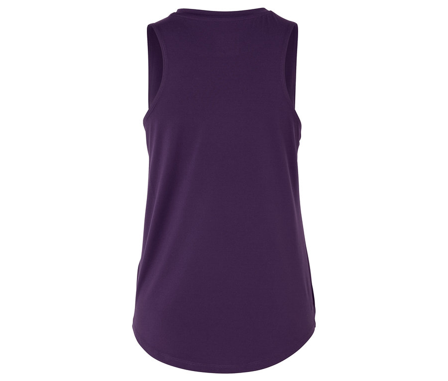 Un débardeur violet vu de dos.