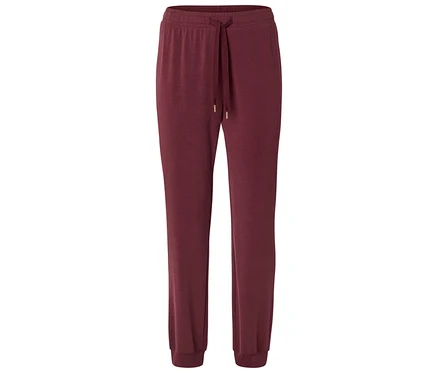 Pantalon de jogging bordeaux avec cordon de serrage à la taille.