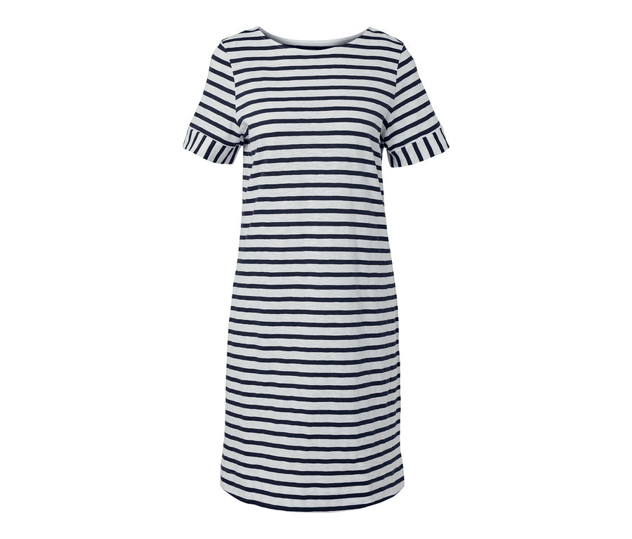 Jupe en jersey rayée.