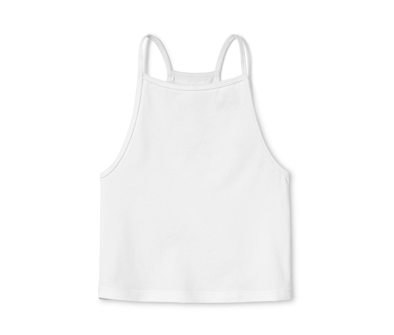 Débardeur blanc en coton bio à bretelles.