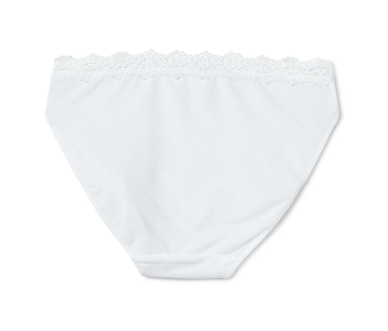 Un slip blanc avec de la dentelle.