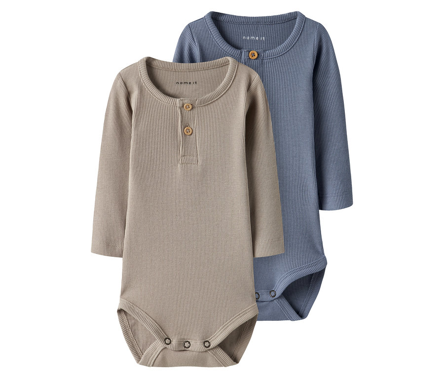 Deux bodies pour bébés NAME IT, troposphere, sont côte à côte.