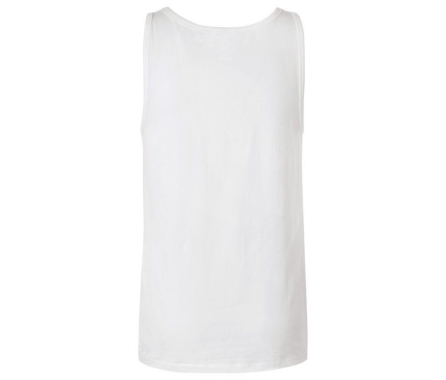 Débardeur blanc sur fond blanc.