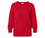 Pull en tricot rouge à col rond.