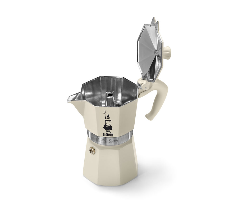 Cafetière à expresso « Bialetti Moka Express » 190 ml, Crema ouverte.