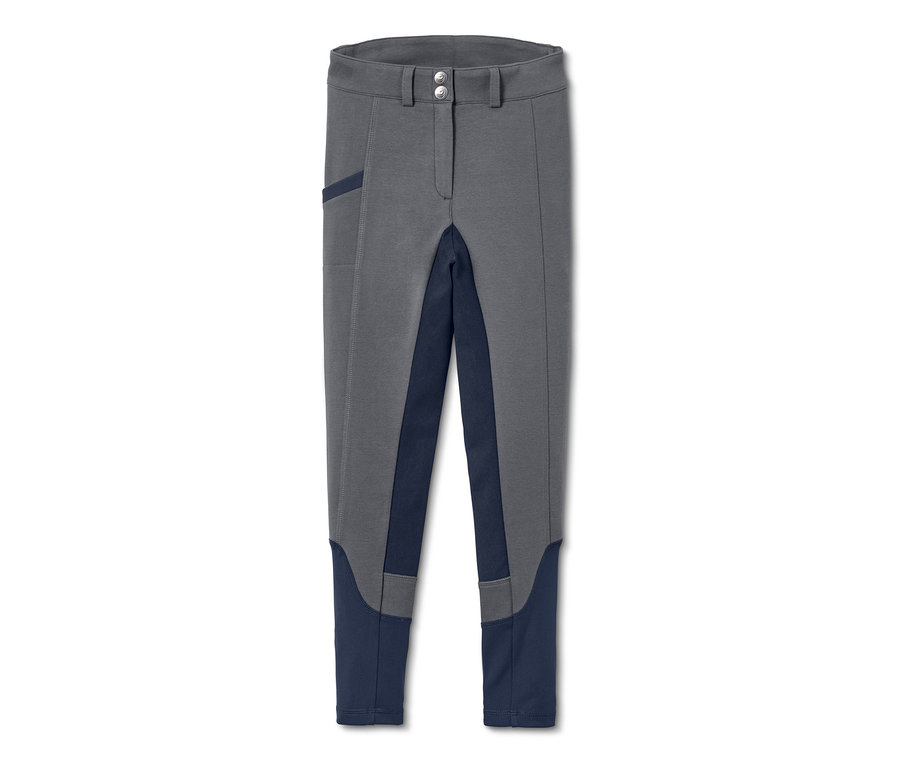 Pantalon d'équitation avec fond de peau intégral gris.