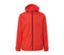 Veste de pluie unisexe orange avec capuche et fermeture éclair.
