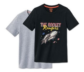 1x noir à imprimé multicolore, 1x gris chiné