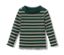 T-shirt côtelé à manches longues, rayures vertes - Vert à rayures blanches et marron