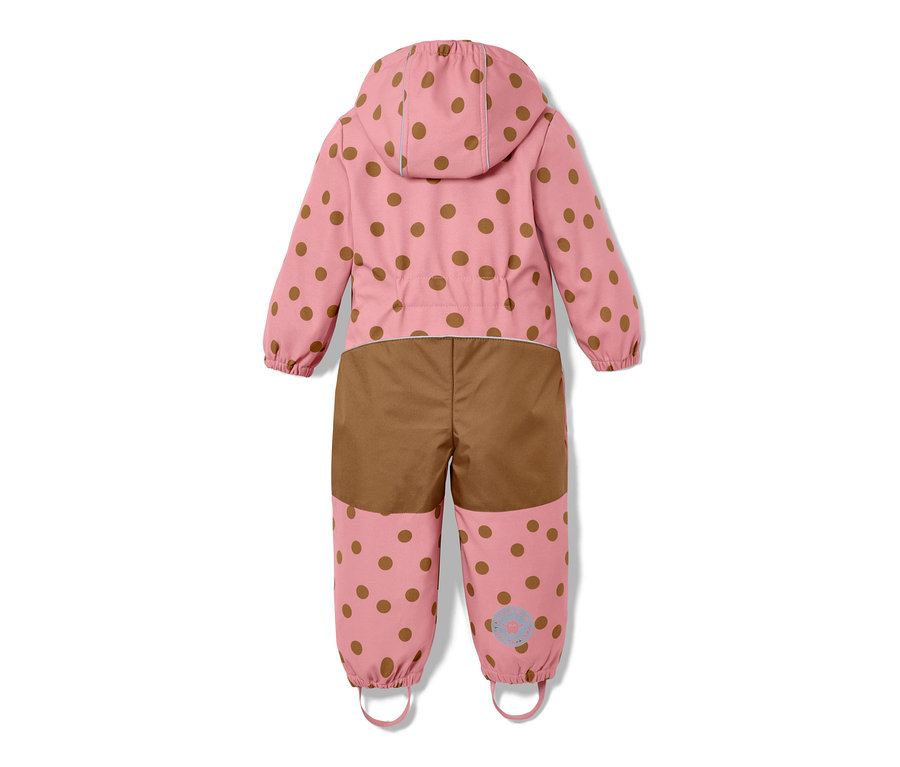 Combinaison softshell rose à pois marron.