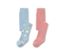 2 collants pour tout petits, nuages/roses - 1x bleu clair à imprimé intégral de nuages multicolores, 1x rose