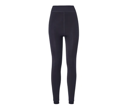 Un legging doublé noir sur fond blanc.