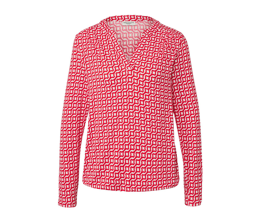 Blouse imprimée rouge.