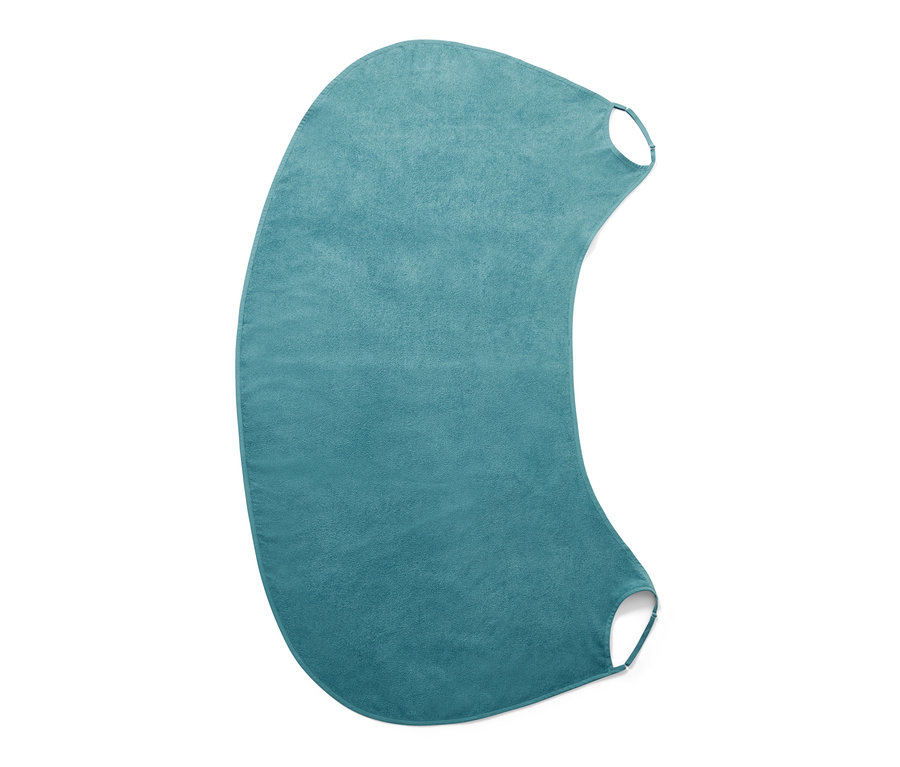 Robe-drap de bain turquoise.