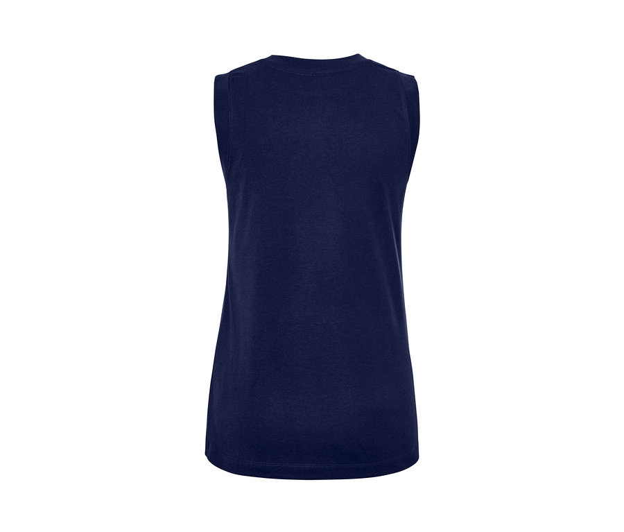 Débardeur de sport bleu marine.