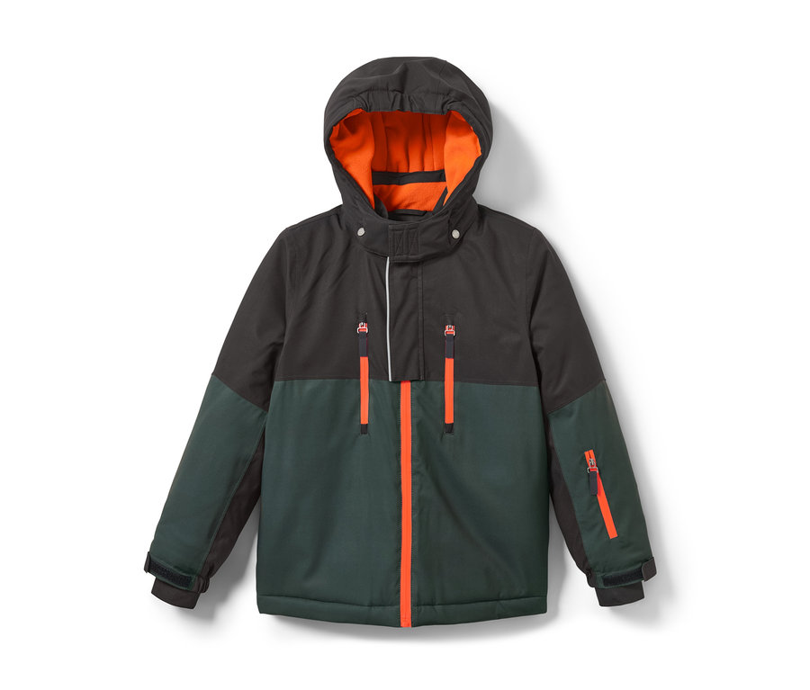 Veste de ski pour enfant noire et verte.