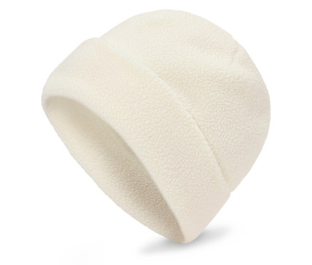 Bonnet en peluche, blanc -crème