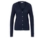Gilet en tricot bleu marine avec encolure en V et boutons.