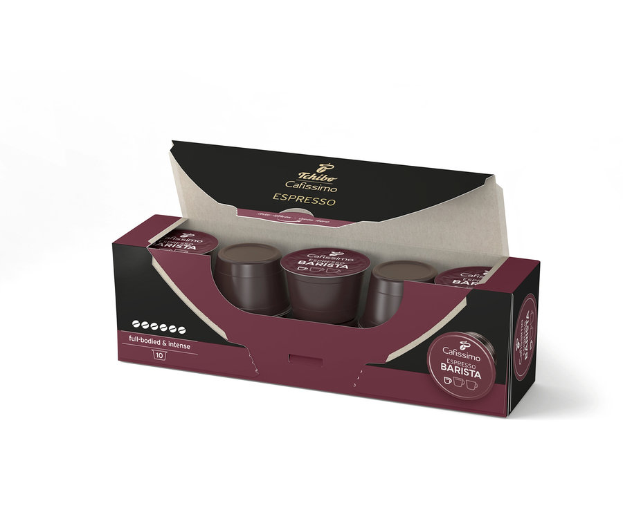Paquet ouvert de 10 capsules Cafissimo BARISTA Espresso.